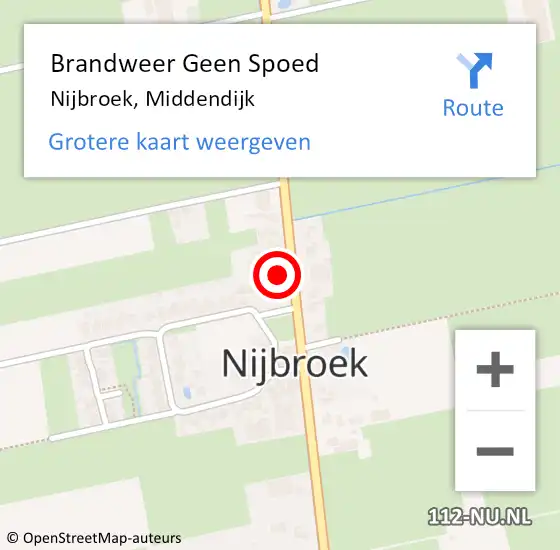 Locatie op kaart van de 112 melding: Brandweer Geen Spoed Naar Nijbroek, Middendijk op 4 maart 2024 19:48