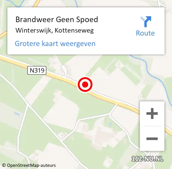 Locatie op kaart van de 112 melding: Brandweer Geen Spoed Naar Winterswijk, Kottenseweg op 4 maart 2024 19:57