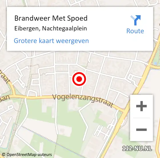 Locatie op kaart van de 112 melding: Brandweer Met Spoed Naar Eibergen, Nachtegaalplein op 4 maart 2024 19:59