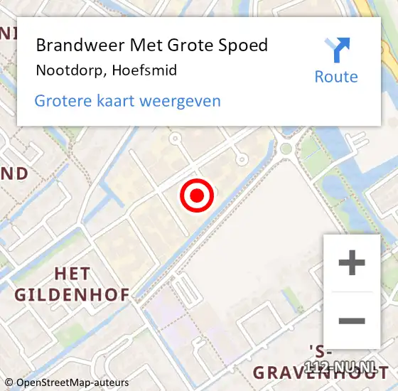 Locatie op kaart van de 112 melding: Brandweer Met Grote Spoed Naar Nootdorp, Hoefsmid op 4 maart 2024 20:09