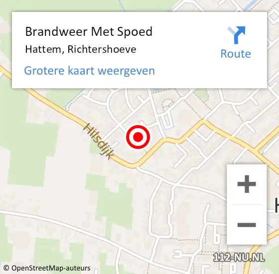 Locatie op kaart van de 112 melding: Brandweer Met Spoed Naar Hattem, Richtershoeve op 4 maart 2024 20:24