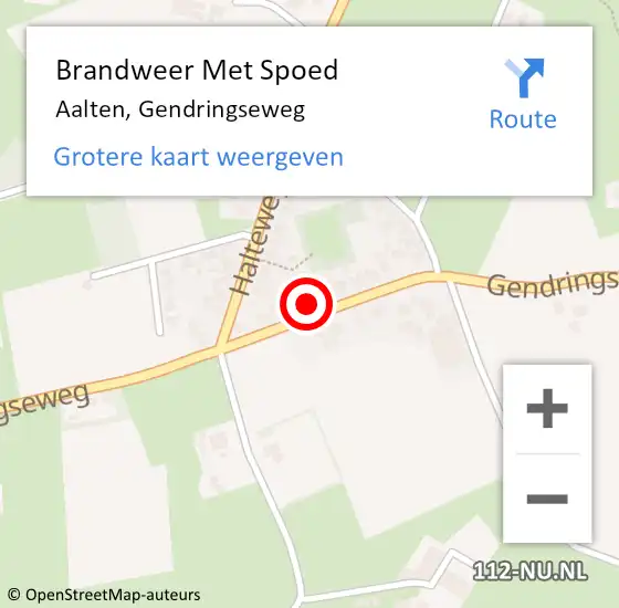 Locatie op kaart van de 112 melding: Brandweer Met Spoed Naar Aalten, Gendringseweg op 4 maart 2024 20:32