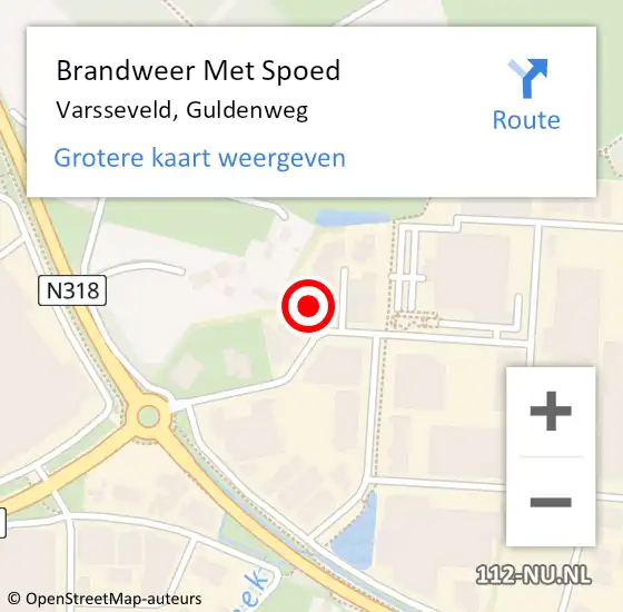 Locatie op kaart van de 112 melding: Brandweer Met Spoed Naar Varsseveld, Guldenweg op 4 maart 2024 20:36