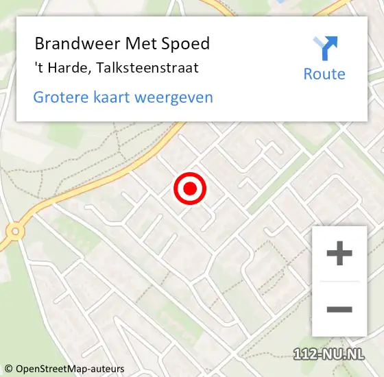 Locatie op kaart van de 112 melding: Brandweer Met Spoed Naar 't Harde, Talksteenstraat op 4 maart 2024 20:39