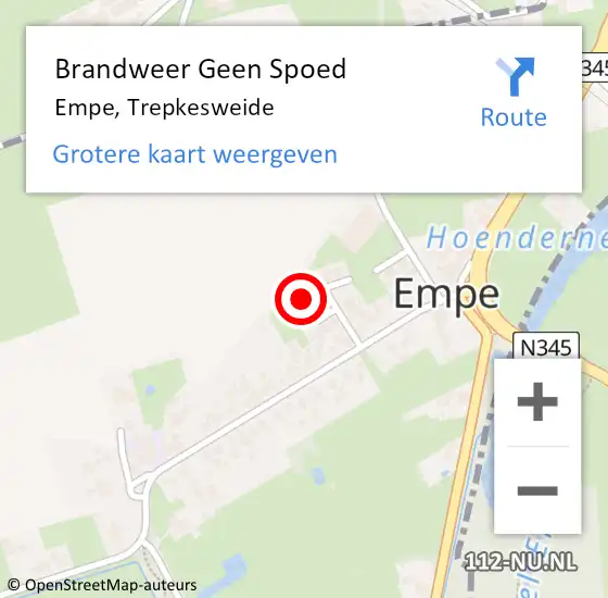 Locatie op kaart van de 112 melding: Brandweer Geen Spoed Naar Empe, Trepkesweide op 4 maart 2024 20:43