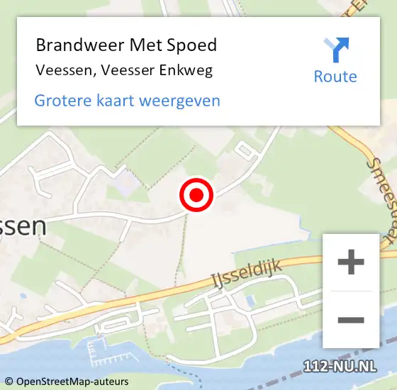 Locatie op kaart van de 112 melding: Brandweer Met Spoed Naar Veessen, Veesser Enkweg op 4 maart 2024 20:55