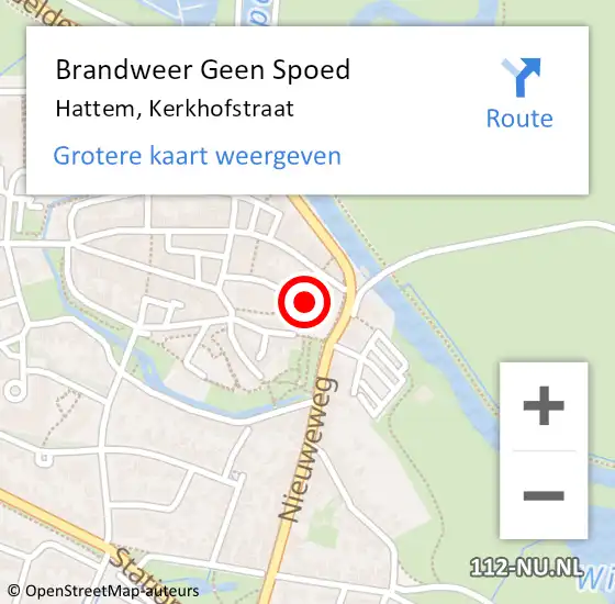Locatie op kaart van de 112 melding: Brandweer Geen Spoed Naar Hattem, Kerkhofstraat op 4 maart 2024 21:01