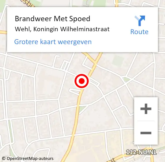 Locatie op kaart van de 112 melding: Brandweer Met Spoed Naar Wehl, Koningin Wilhelminastraat op 4 maart 2024 21:06