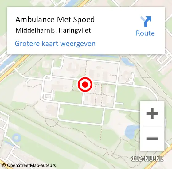 Locatie op kaart van de 112 melding: Ambulance Met Spoed Naar Middelharnis, Haringvliet op 4 maart 2024 21:08