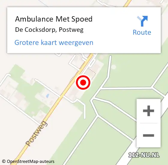 Locatie op kaart van de 112 melding: Ambulance Met Spoed Naar De Cocksdorp, Postweg op 4 maart 2024 21:39