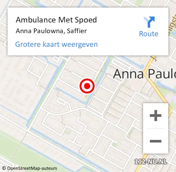 Locatie op kaart van de 112 melding: Ambulance Met Spoed Naar Anna Paulowna, Saffier op 4 maart 2024 22:07