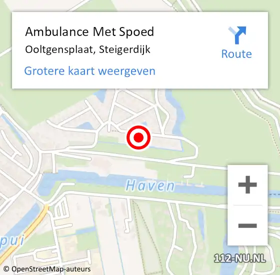 Locatie op kaart van de 112 melding: Ambulance Met Spoed Naar Ooltgensplaat, Steigerdijk op 5 maart 2024 01:29