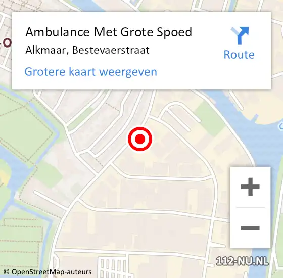 Locatie op kaart van de 112 melding: Ambulance Met Grote Spoed Naar Alkmaar, Bestevaerstraat op 5 maart 2024 02:21