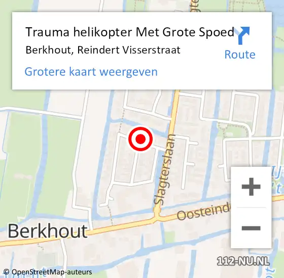 Locatie op kaart van de 112 melding: Trauma helikopter Met Grote Spoed Naar Berkhout, Reindert Visserstraat op 5 maart 2024 02:33