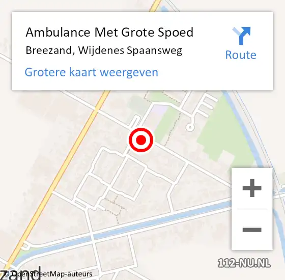 Locatie op kaart van de 112 melding: Ambulance Met Grote Spoed Naar Breezand, Wijdenes Spaansweg op 5 maart 2024 04:04