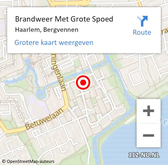 Locatie op kaart van de 112 melding: Brandweer Met Grote Spoed Naar Haarlem, Bergvennen op 5 maart 2024 04:12