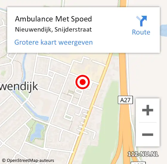 Locatie op kaart van de 112 melding: Ambulance Met Spoed Naar Nieuwendijk, Snijderstraat op 28 september 2014 02:29