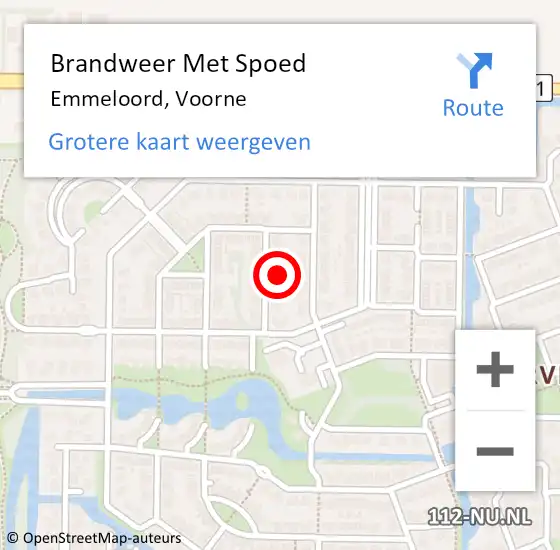 Locatie op kaart van de 112 melding: Brandweer Met Spoed Naar Emmeloord, Voorne op 5 maart 2024 09:21