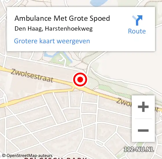 Locatie op kaart van de 112 melding: Ambulance Met Grote Spoed Naar Den Haag, Harstenhoekweg op 5 maart 2024 10:06