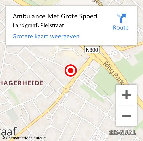 Locatie op kaart van de 112 melding: Ambulance Met Grote Spoed Naar Landgraaf, Pleistraat op 28 september 2014 03:19