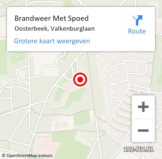 Locatie op kaart van de 112 melding: Brandweer Met Spoed Naar Oosterbeek, Valkenburglaan op 5 maart 2024 10:53