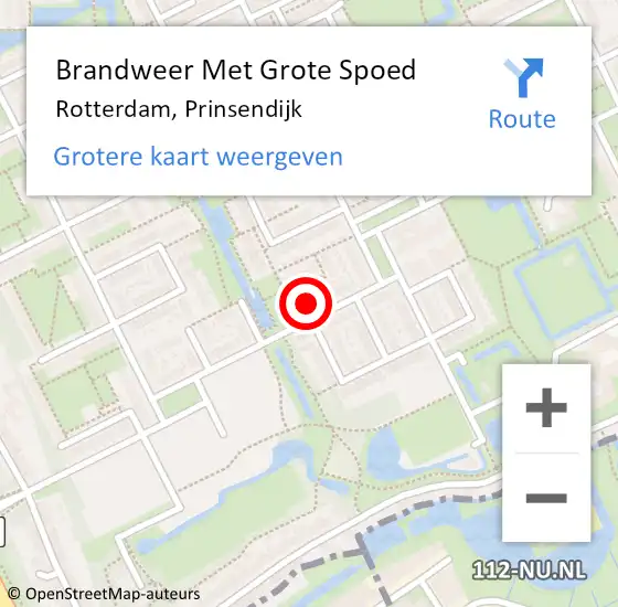 Locatie op kaart van de 112 melding: Brandweer Met Grote Spoed Naar Rotterdam, Prinsendijk op 5 maart 2024 10:59