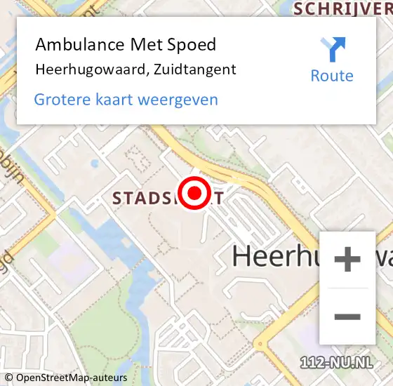 Locatie op kaart van de 112 melding: Ambulance Met Spoed Naar Heerhugowaard, Zuidtangent op 5 maart 2024 11:21