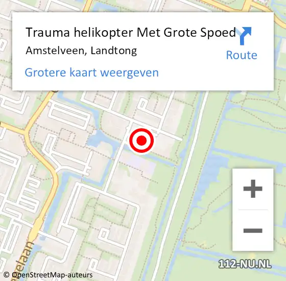 Locatie op kaart van de 112 melding: Trauma helikopter Met Grote Spoed Naar Amstelveen, Landtong op 5 maart 2024 12:24