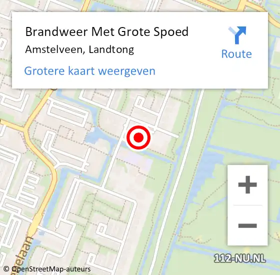 Locatie op kaart van de 112 melding: Brandweer Met Grote Spoed Naar Amstelveen, Landtong op 5 maart 2024 12:35