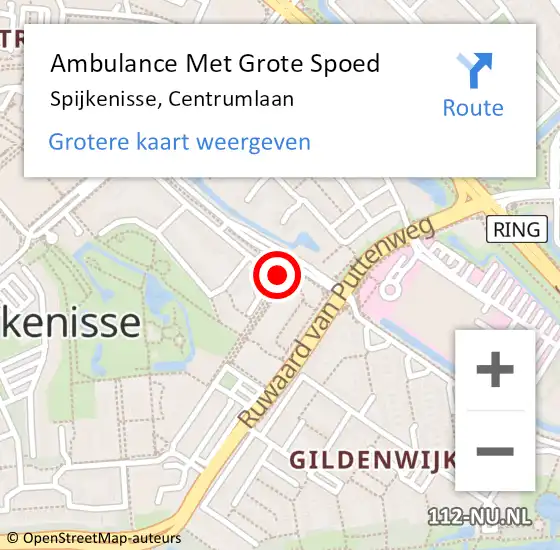 Locatie op kaart van de 112 melding: Ambulance Met Grote Spoed Naar Spijkenisse, Centrumlaan op 5 maart 2024 12:50