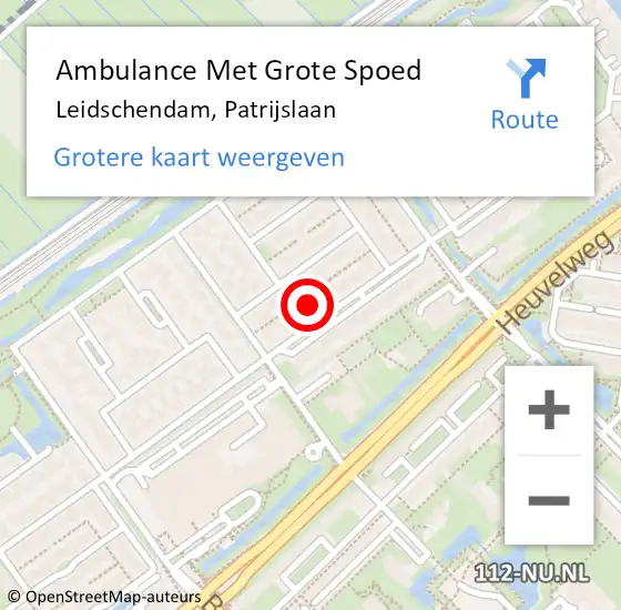 Locatie op kaart van de 112 melding: Ambulance Met Grote Spoed Naar Leidschendam, Patrijslaan op 5 maart 2024 13:09