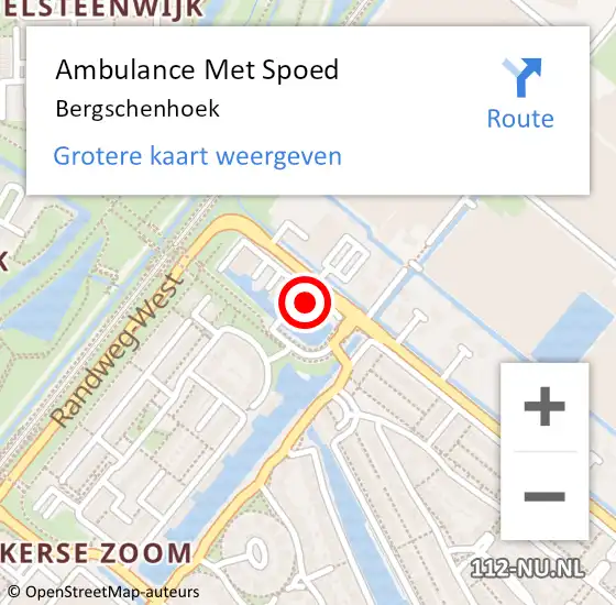Locatie op kaart van de 112 melding: Ambulance Met Spoed Naar Bergschenhoek op 5 maart 2024 13:11