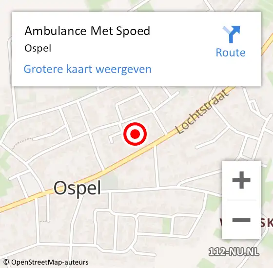 Locatie op kaart van de 112 melding: Ambulance Met Spoed Naar Ospel op 5 maart 2024 13:41