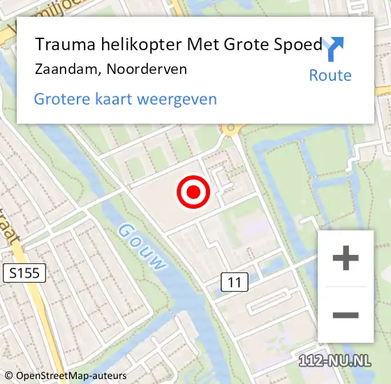 Locatie op kaart van de 112 melding: Trauma helikopter Met Grote Spoed Naar Zaandam, Noorderven op 5 maart 2024 14:06