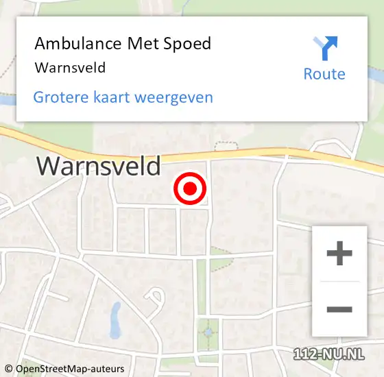 Locatie op kaart van de 112 melding: Ambulance Met Spoed Naar Warnsveld op 5 maart 2024 15:50