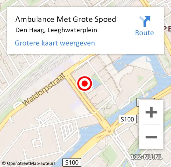 Locatie op kaart van de 112 melding: Ambulance Met Grote Spoed Naar Den Haag, Leeghwaterplein op 5 maart 2024 16:10