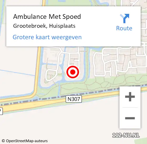 Locatie op kaart van de 112 melding: Ambulance Met Spoed Naar Grootebroek, Huisplaats op 5 maart 2024 17:26
