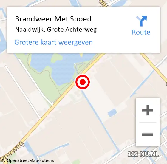 Locatie op kaart van de 112 melding: Brandweer Met Spoed Naar Naaldwijk, Grote Achterweg op 5 maart 2024 17:43