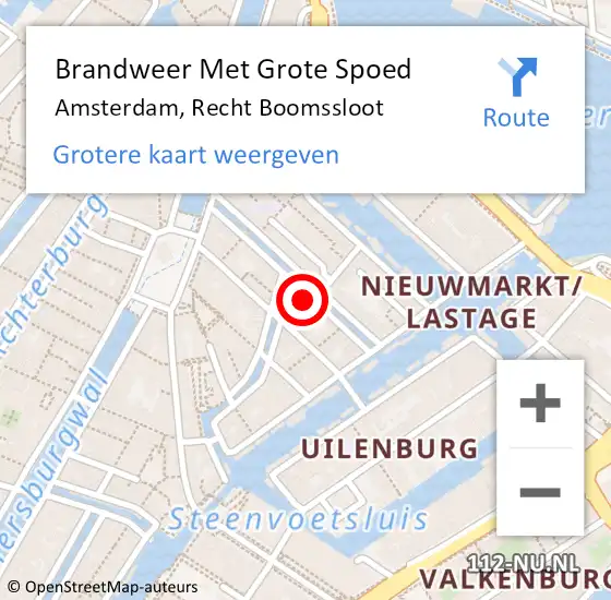 Locatie op kaart van de 112 melding: Brandweer Met Grote Spoed Naar Amsterdam, Recht Boomssloot op 5 maart 2024 17:54