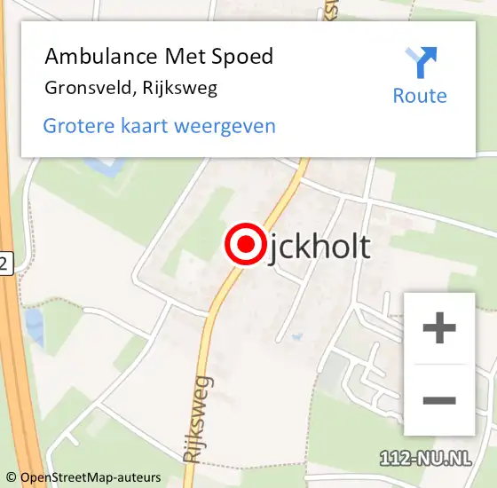 Locatie op kaart van de 112 melding: Ambulance Met Spoed Naar Gronsveld, Rijksweg op 28 september 2014 05:59