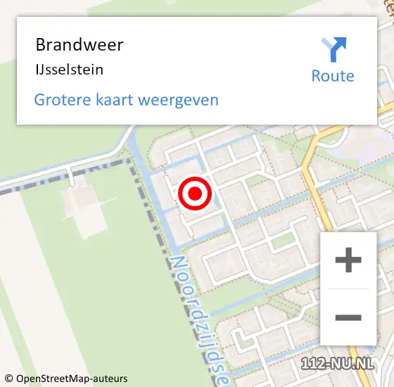 Locatie op kaart van de 112 melding: Brandweer IJsselstein op 5 maart 2024 19:38