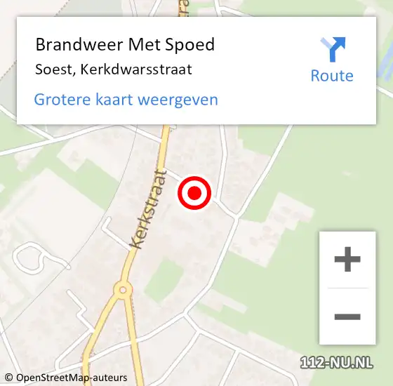 Locatie op kaart van de 112 melding: Brandweer Met Spoed Naar Soest, Kerkdwarsstraat op 5 maart 2024 20:44