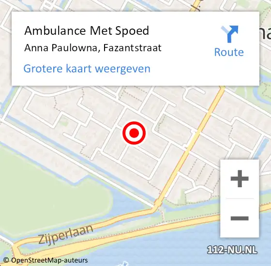 Locatie op kaart van de 112 melding: Ambulance Met Spoed Naar Anna Paulowna, Fazantstraat op 28 september 2014 06:30