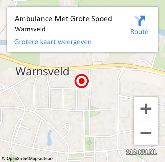 Locatie op kaart van de 112 melding: Ambulance Met Grote Spoed Naar Warnsveld op 5 maart 2024 21:13
