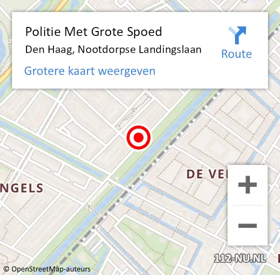 Locatie op kaart van de 112 melding: Politie Met Grote Spoed Naar Den Haag, Nootdorpse Landingslaan op 5 maart 2024 21:19