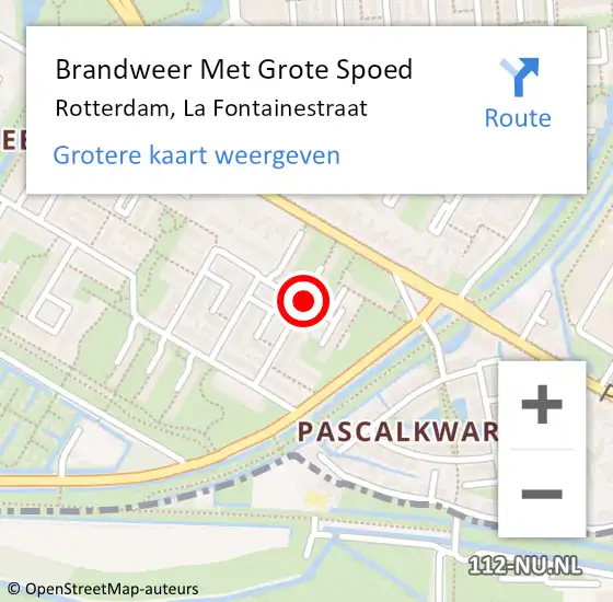 Locatie op kaart van de 112 melding: Brandweer Met Grote Spoed Naar Rotterdam, La Fontainestraat op 5 maart 2024 22:58