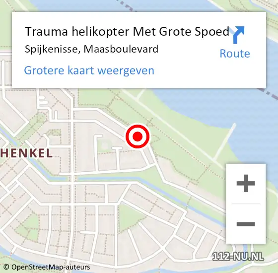 Locatie op kaart van de 112 melding: Trauma helikopter Met Grote Spoed Naar Spijkenisse, Maasboulevard op 6 maart 2024 02:43
