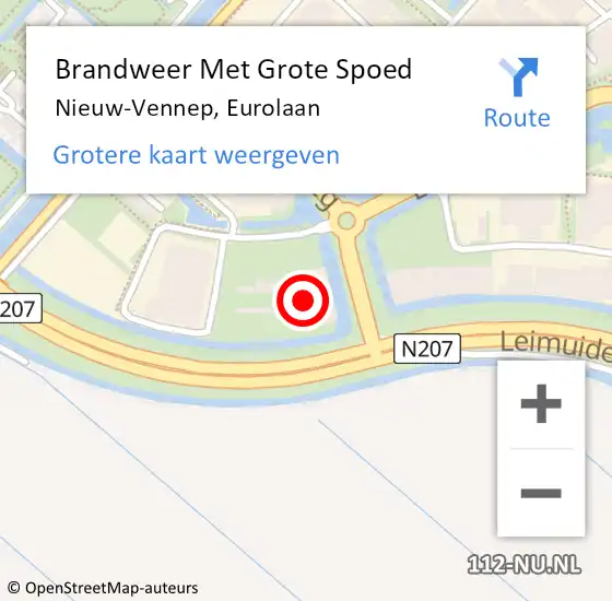 Locatie op kaart van de 112 melding: Brandweer Met Grote Spoed Naar Nieuw-Vennep, Eurolaan op 6 maart 2024 04:50