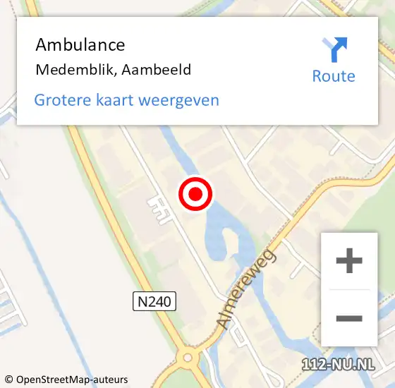 Locatie op kaart van de 112 melding: Ambulance Medemblik, Aambeeld op 6 maart 2024 06:57