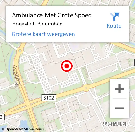 Locatie op kaart van de 112 melding: Ambulance Met Grote Spoed Naar Hoogvliet, Binnenban op 6 maart 2024 07:16